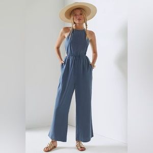 NWT Cloth and Stone Cutout Blue Jumpsuit